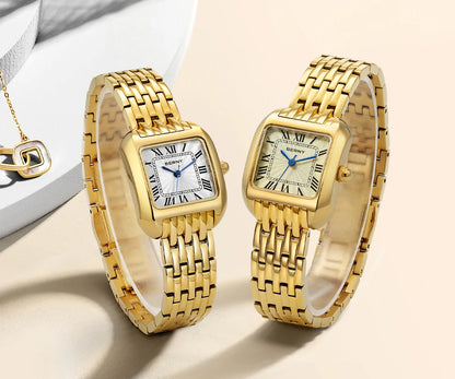 BERNY Gold Watch for Women Luxury Brand Square Ladies Quartz Watches New In Top Quality Fashion Elegant Business S/S Wristwatch
