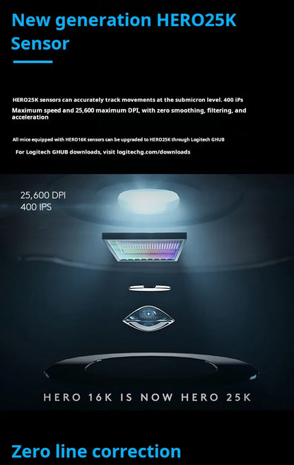 Logitech G502 HERO High Performance Wired Gaming Mouse HERO 25K Sensor 25,600 DPI RGB Adjustable Weights 11 Buttons PC/Mac Mouse