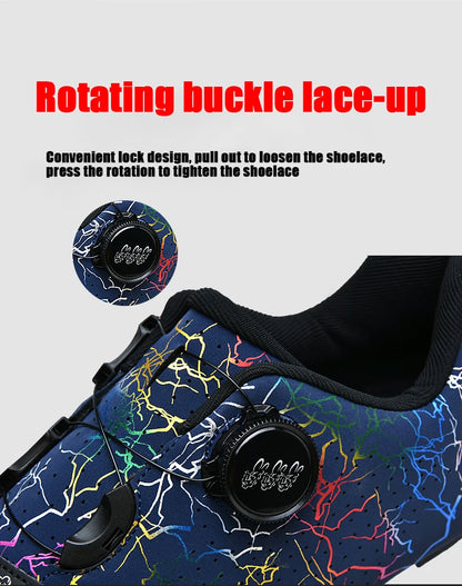 Zapatillas de ciclismo nuevas para hombre con cierre automático para carretera, montaña y exterior; zapatillas deportivas de ciclismo para mujer para spinning indoor