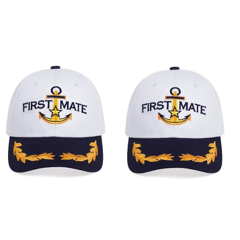 Brand Oohmy Men Women Baseball Caps Embroidered Captain & First Mate Hats Boating Marine Sailor Party Fun Hat