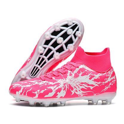 Chaussures de football pour hommes AG FG, chaussures de football pour terrain ferme, respirantes, en PU, anti-abrasion, pour les matchs et l'entraînement quotidien des adultes