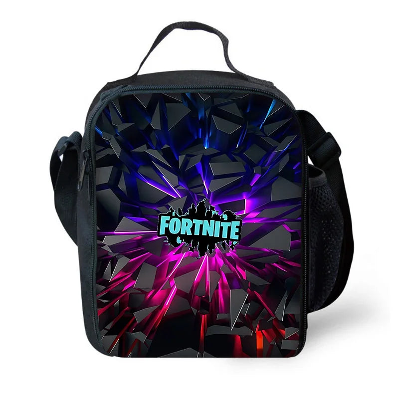 Klasická herní dětská zateplená taška Fortnites s velkou kapacitou pro chlapce i dívky, studenty, na venkovní piknik – opakovaně použitelný termo chladicí box na oběd