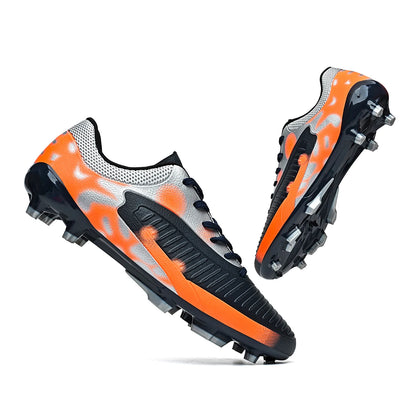 Chaussures de football pour adultes AG FG pour terrain ferme, crampons flexibles en PU à haute traction pour hommes, pour les matchs de football en extérieur et l'entraînement.
