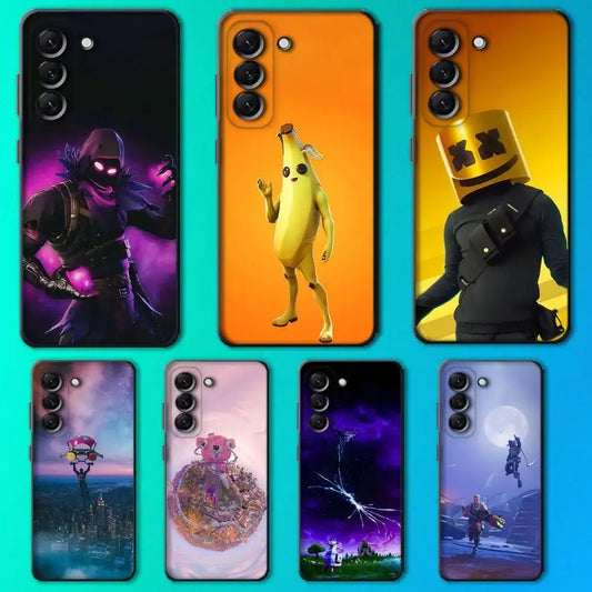 M-Midas F-Fortnite ovitek za telefon za Samsung Galaxy A13,A21s,A22,A31,A32,A52,A53,A71,A80, mehka črna školjka