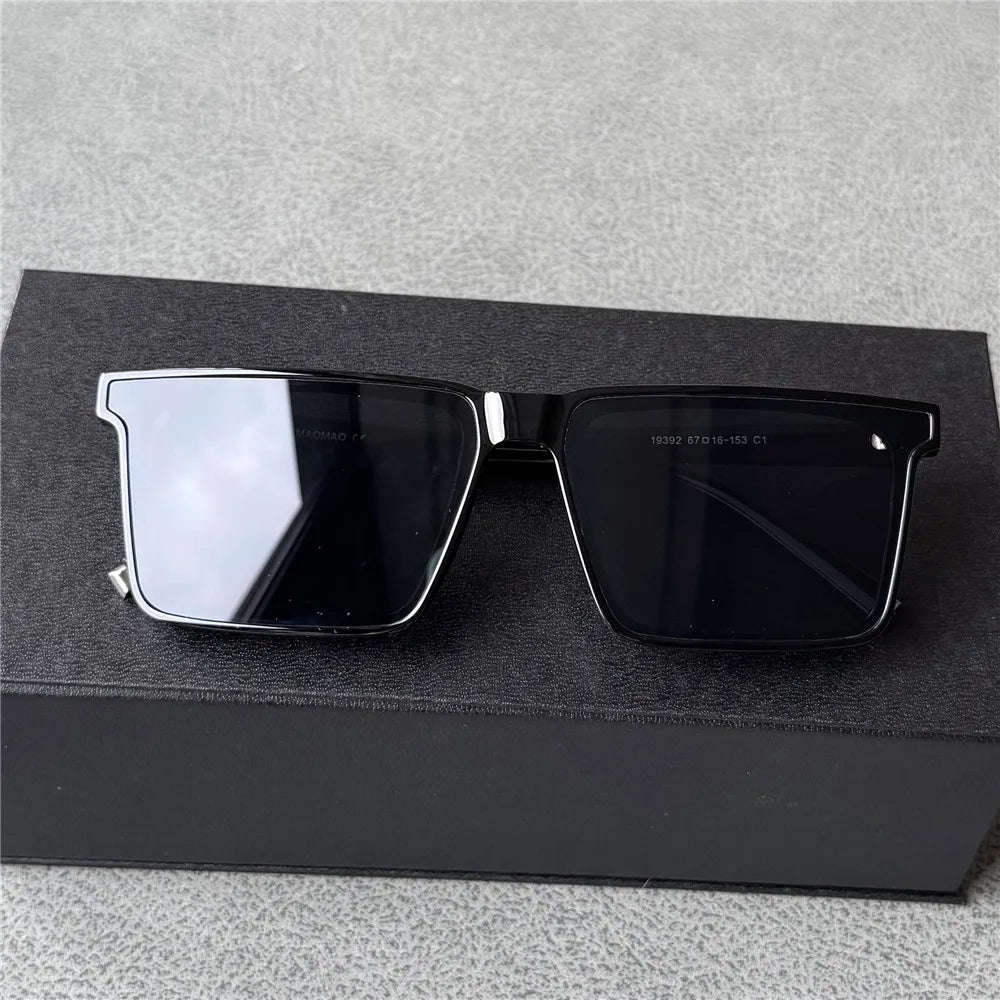 Vazrobe 160 mm oversized solbriller til mænd, polariserede, sorte solbriller til mænd, unisex, store, med bred ramme, XXL-størrelse