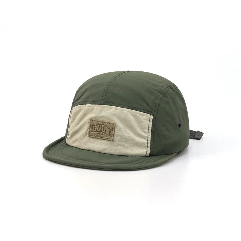 Zomerse, dunne, ademende en sneldrogende baseballpet voor mannen en vrouwen, voor outdooravonturen en bescherming tegen de zon, met korte klep en 5 flappen, geschikt voor wandeltochten