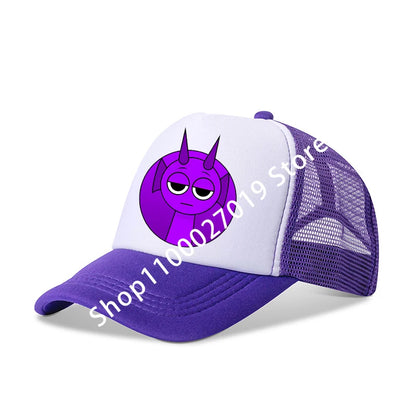 Sprunkis drenge- og pigebørn, tegneserie-baseballkasketter, hiphop-hatter til børn, åndbare mesh-hatte, søde anime-solhatte, solskærmkasketter, fødselsdagsgaver