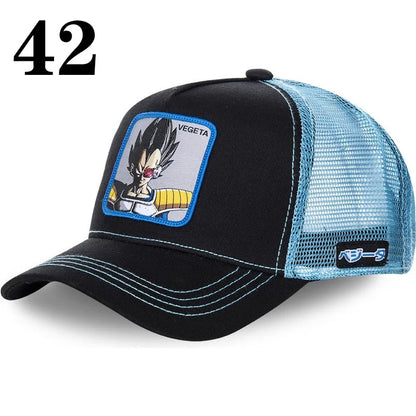 Dragon Ball DRAGONBALL síťovaná čepice, kreslená síťovaná čepice, pánská a dámská baseballová čepice, módní čepice s nášivkou, trucker čepice