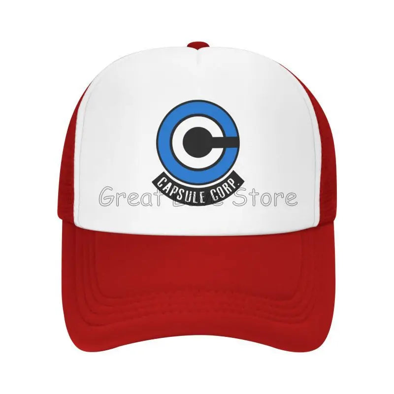 Capsule Corp Κασκέτα μπέιζμπολ με πλέγμα Unisex Καπέλο Trucker Hip-Hop Καπέλο Anime DBZ Dad Hat Ρυθμιζόμενο καπέλο αγώνων Καλοκαιρινά καπέλα Trucker Snapback