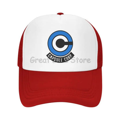 Capsule Corp Κασκέτα μπέιζμπολ με πλέγμα Unisex Καπέλο Trucker Hip-Hop Καπέλο Anime DBZ Dad Hat Ρυθμιζόμενο καπέλο αγώνων Καλοκαιρινά καπέλα Trucker Snapback