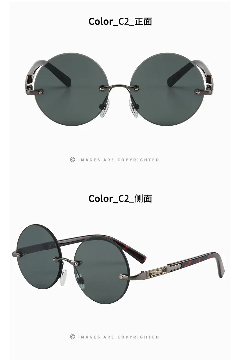 Men's Resin Sunglasses  Frameless UV400 Sunglasses Cool Eye Protection Glasses Summer Decorative Sunglasses