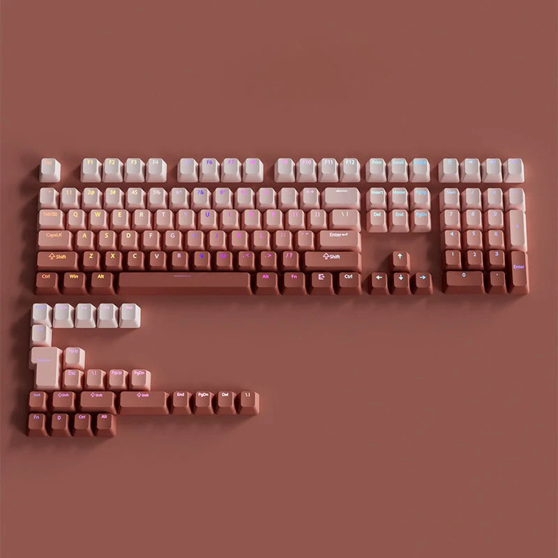 Black Pink Gradient Keycaps For Cherry Mx Switch Mechanical Keyboard OEM Profile PBT Keycap backlit RGB Gamer ISO Layout Key cap