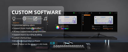 Teclado mecánico ATTACK SHARK X85 Tri-mode Gasket 75% con perilla CNC, acolchado de 5 capas, hot-swappable, retroiluminación RGB y NKRO