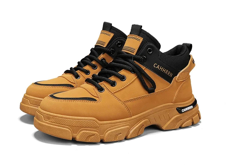Bottes montantes Unky jaunes et noires 2026 pour hommes – Imperméables et résistantes à l'usure, idéales pour les adolescents du Golfe