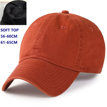 Męska i damska czapka oversize w rozmiarze XXL 100% bawełniana czapka baseballowa, duża czapka baseballowa dla osób o dużych głowach 56-63cm(23.5"-25.5”), regulowana czapka typu „dad cap” bez nadruku