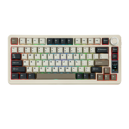 EPOMAKER X AULA EA75 MAX 75% ANSI US Layout Hot-Swap Gasket Wired/BT/2.4GHz Wireless Mechanical Keyboard with Screen & Knob