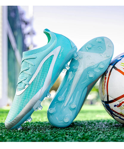 Botas de fútbol para hombre, tacos de exterior transpirables para adultos, antideslizantes, zapatillas deportivas de fútbol con tacos largos para entrenamiento y partido, cómodas para chicos