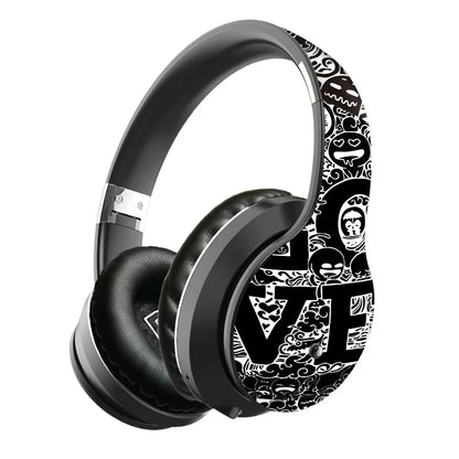 Casque de jeu avec écouteurs Bluetooth, Bluetooth 5.0, son Hi-Fi, haut-parleur de 40 mm, lecteur de carte TF, mode FM, design pliable, câble AUX 3,5 mm.