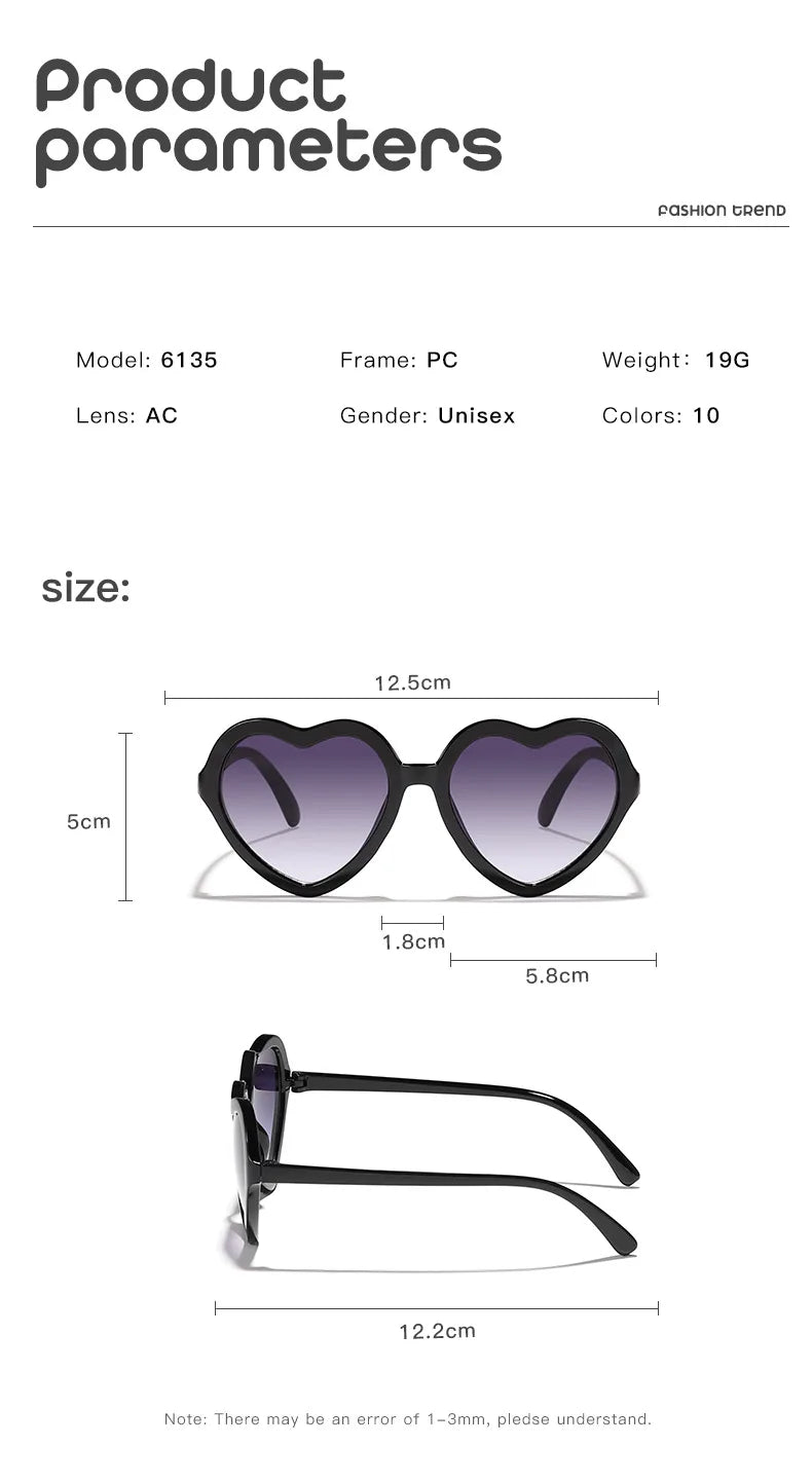 Stylish Kids rose pink Heart Sunglasses UV400 Protection Adjustable Frame for Boys Girls Baby Toddler 0-12 Years eyewear