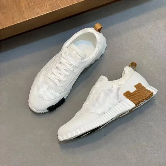 26SS Men's Casual Leather Running Shoes Breathable Low-Top Sneakers Black Comfortable Anti-Odor Rubber Sole All-Season Wear