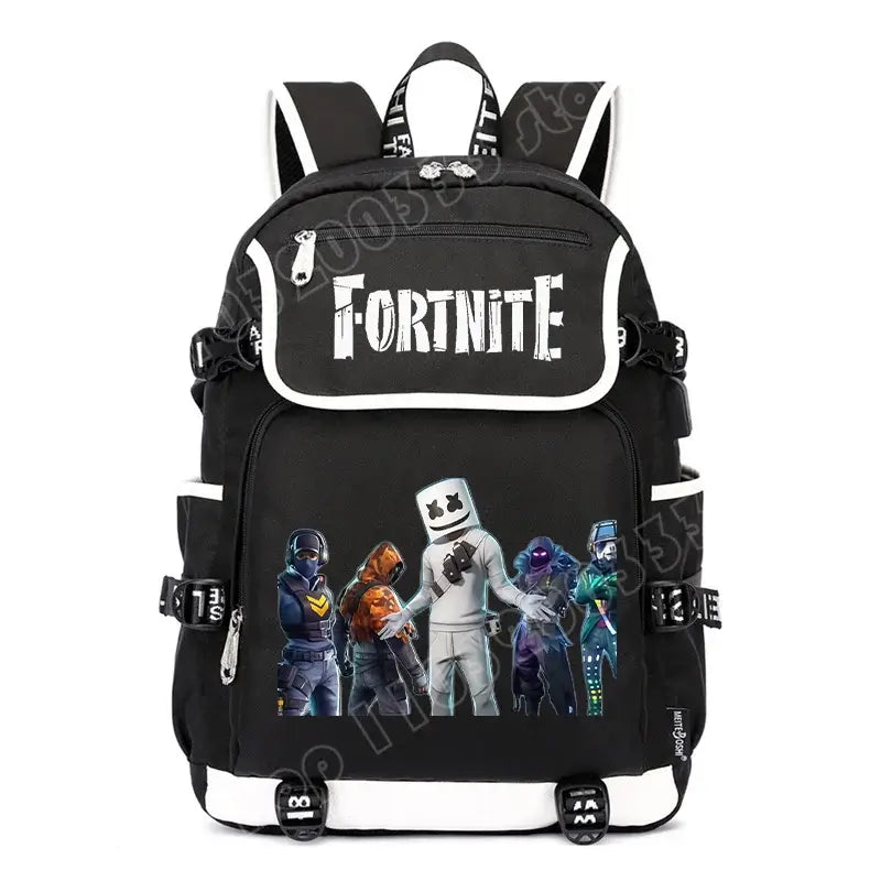 Zaino Fortnites di grande capienza, borsa a tracolla casual con porta USB, unisex, in stile anime, zaino scolastico per studenti, nuovo e alla moda, regalo di cancelleria