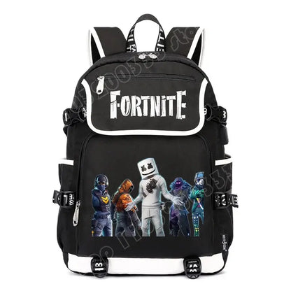 Zaino Fortnites di grande capienza, borsa a tracolla casual con porta USB, unisex, in stile anime, zaino scolastico per studenti, nuovo e alla moda, regalo di cancelleria
