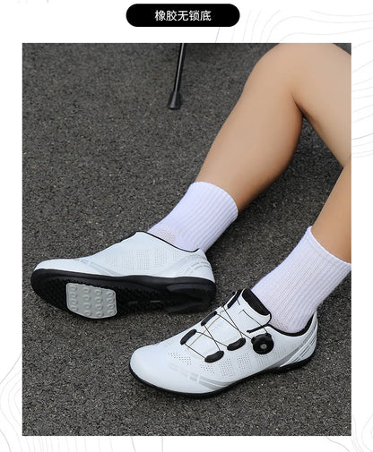Men Cycling Shoes Road Bikes Women Racing Competition Self-Locking Speed Cycling Sports Shoes Women Spd Cleats Cycling Shoes