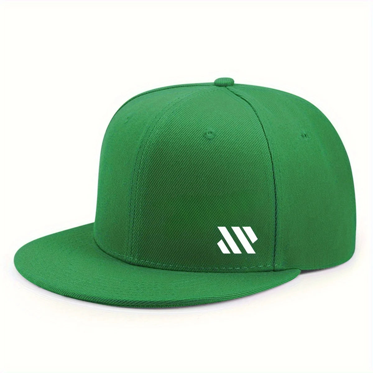 Baseball Hat With White Logo Unisex Adjustable Breathable Flat Brimmed Hat Lightweight Outdoor Travel Hat Headwear