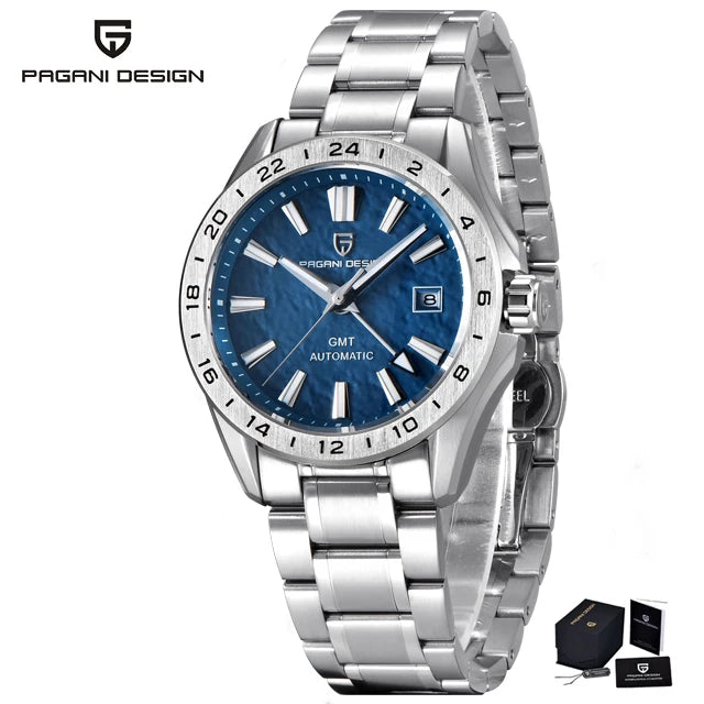 PAGANI DESIGN New GMT Men's Mechanical Watches 100M Waterproof Clock Sapphire Glass Automatic Men Watch PD-1792 Relogio Masculino