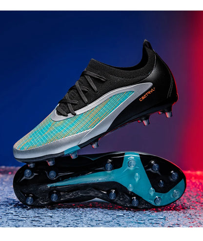 Botas de fútbol para hombre, tacos de exterior transpirables para adultos, antideslizantes, zapatillas deportivas de fútbol con tacos largos para entrenamiento y partido, cómodas para chicos