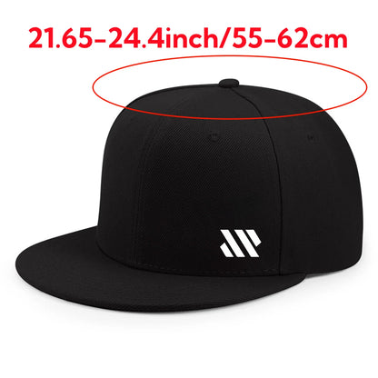 Baseball Hat With White Logo Unisex Adjustable Breathable Flat Brimmed Hat Lightweight Outdoor Travel Hat Headwear