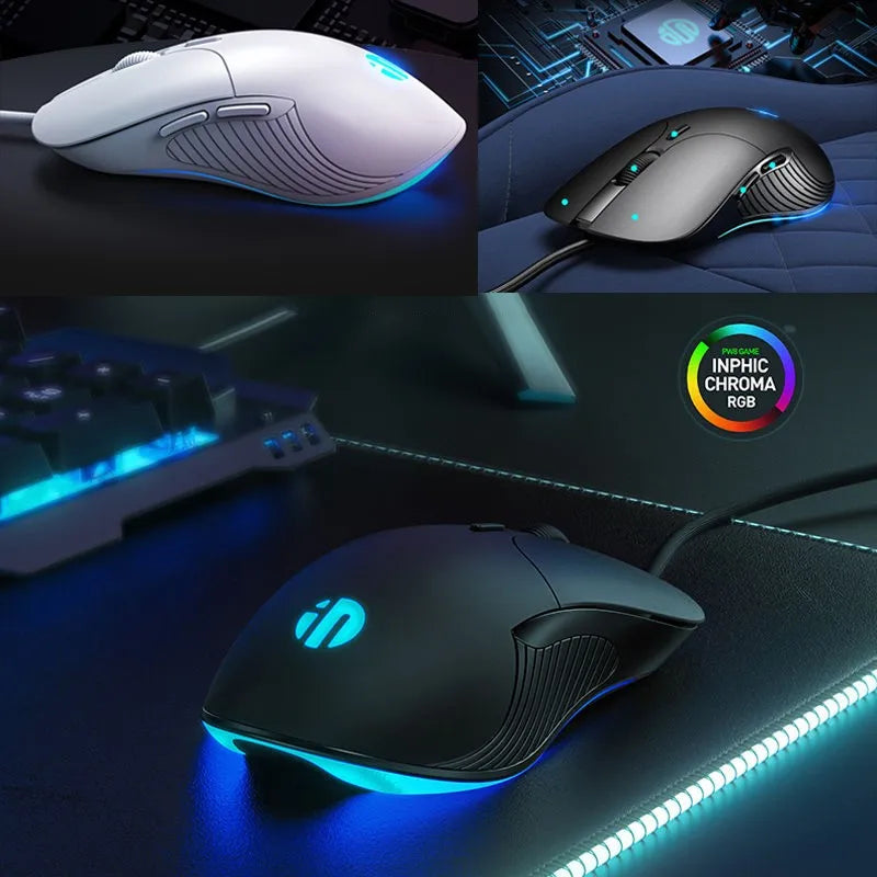 INPHIC B1 kabelgebundene USB-Maus, leise Office- und Gaming-Maus für PC und Laptops