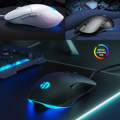 INPHIC B1 kabelgebundene USB-Maus, leise Office- und Gaming-Maus für PC und Laptops