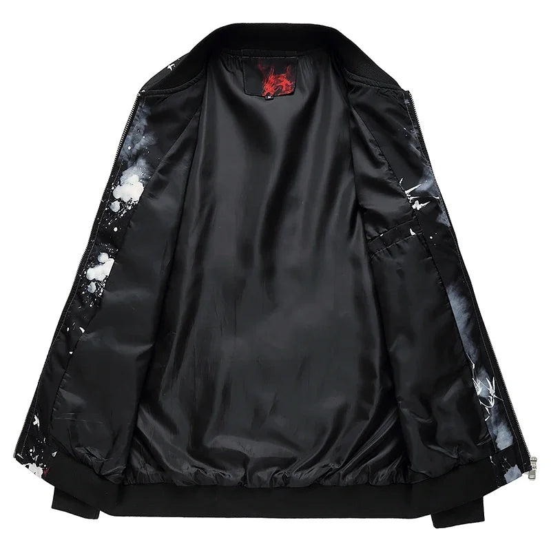 Spring and Autumn Men's Flower Jacket, Large Size Urban Casual Jacket, Multicolor Available