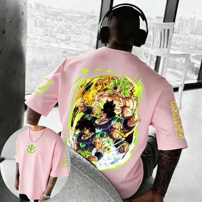 Dragon Ball Anime Pure Cotton T-shirt Summer New Broli Co Branded Men's and Women's Harajuku Hip Hop Casual Short Sleeve Top