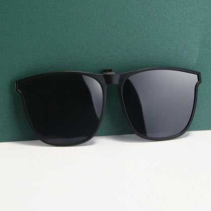 New Polarized Flip-up Sunglasses Clips For Myopia Glasses Retro Big Size Square TAC Material Glasses Clip-on Sunglass Clip