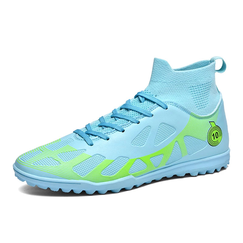 Professional Sports Football Shoes TF, Broken Nail Design, Durable Wear-Resisting Training Shoes for Teenagers, Adult High-Top Soccer Shoes