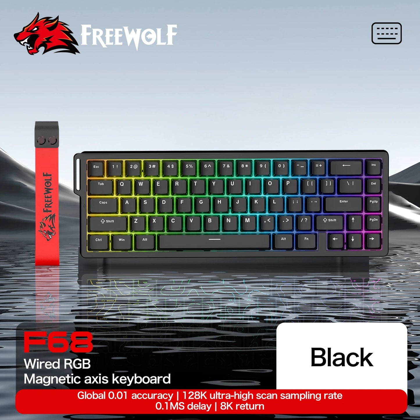 Magnetic Gaming Keyboard ATTACK SHARK X68HE X68PRO HE and FREEWOLF F68 Wired F68Pro Wireless for Pro Gaming 0.01mm Rapid Trigger