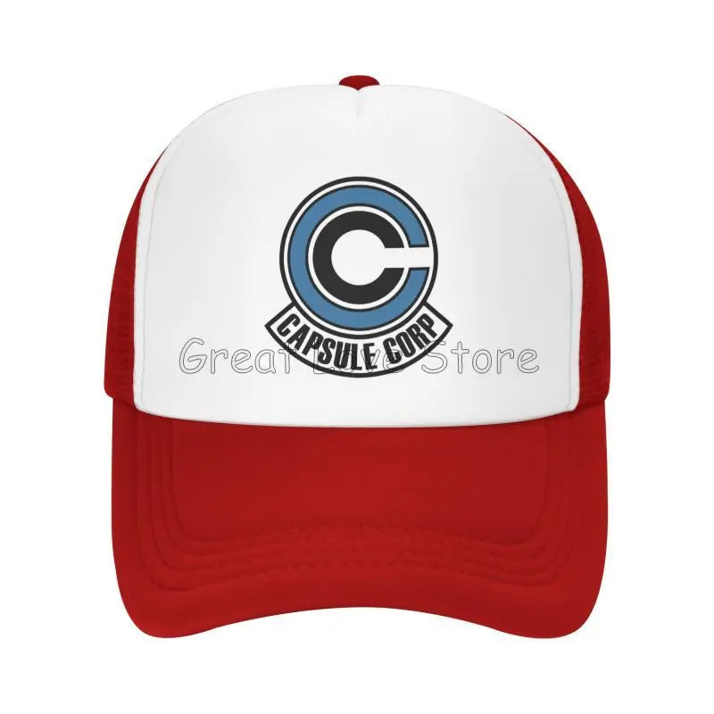 Capsule Corp Κασκέτα μπέιζμπολ με πλέγμα Unisex Καπέλο Trucker Hip-Hop Καπέλο Anime DBZ Dad Hat Ρυθμιζόμενο καπέλο αγώνων Καλοκαιρινά καπέλα Trucker Snapback