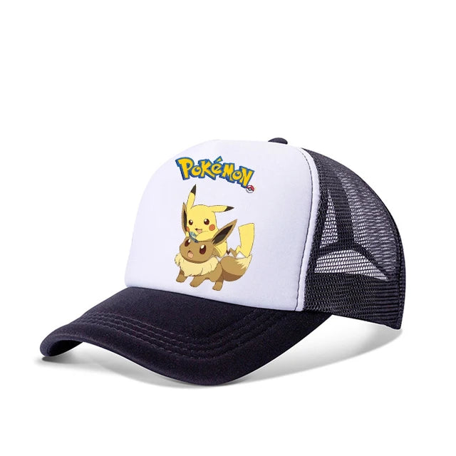 New Anime Pokemon Pikachu Baseball Caps Kid's Summer Mesh Hats Charmander Venusaur Mewtwo Hip Hop Hat Sports Snapback Cap Toys