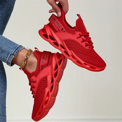 Rosa fritidssneakers för damer och herrar Blade-skor storlek 46 Lätta, andningsbara löparskor för herrar Sportiga sneakers i mesh