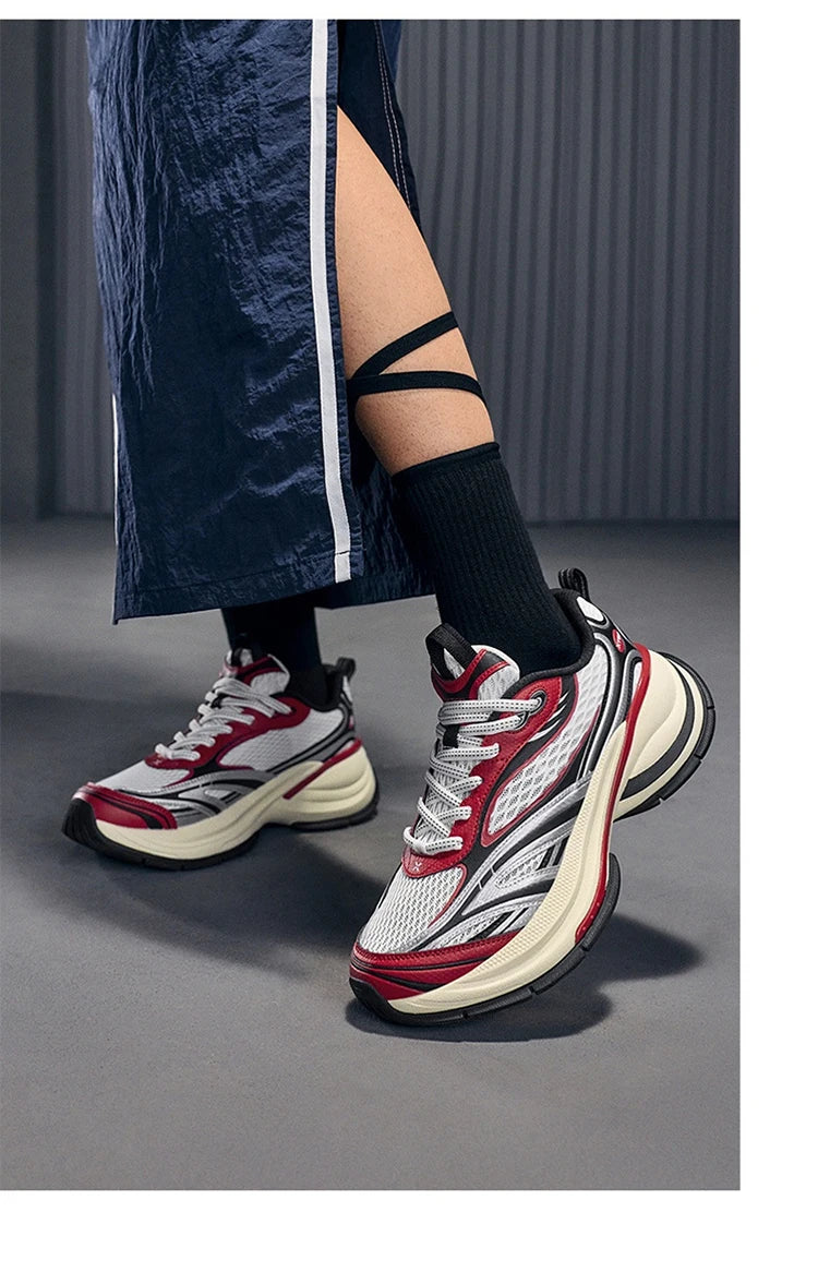 Xtep Basque 3 Sneakers Women Lightweight Wear-Resistant Trendy Durability Thick Sole Casual Sports Female Shoes 874218320006