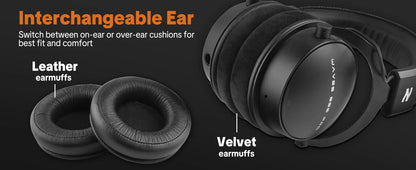 Auriculares con cable circumaurales Talomen TOP W550X con transductores de 50mm, graves profundos, cable desmontable y micrófono integrado – Headset para gaming, DJ, estudio y oficina