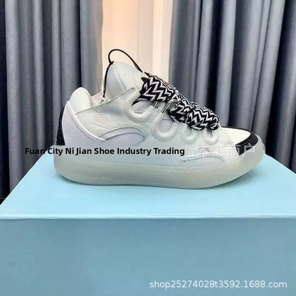 Comfortable High Heel Skate Shoes Thick Bottom Casual Sporty Dad Bag Shoes Vietnamese Cambodian New Style Knot Tied Slip-On
