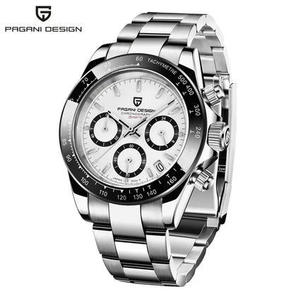 Montre-bracelet pour homme PAGANI DESIGN – Chronographe de luxe, mouvement à quartz MIYOTA VK63, verre saphir, étanche, style sportif
