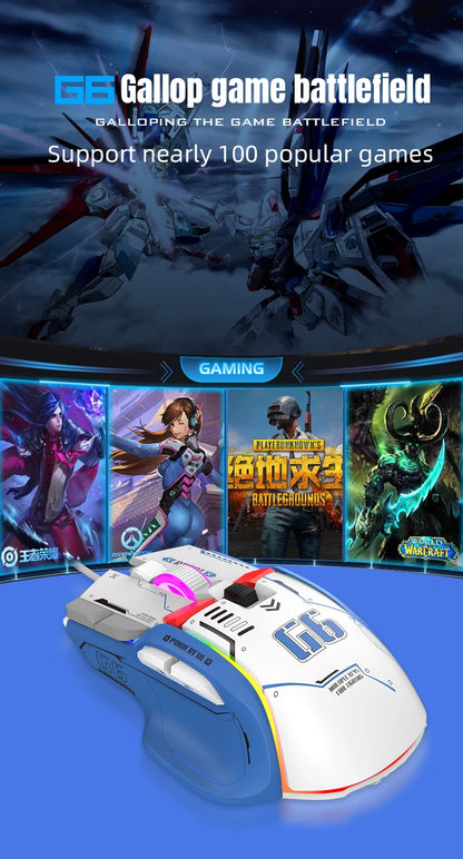 High-end Programmable Gaming Mouse Wired 12800dpi 12 keys RGB Game Mice for Windows IOS  Home Office Laptop PC