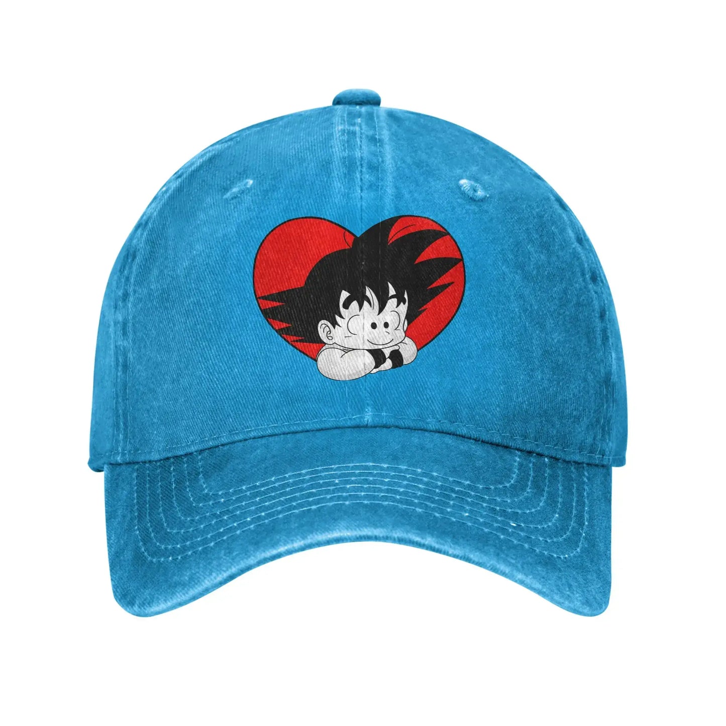 Dragon Ball DBZ Goku Baseball Caps Distressed Cotton Red Heart Headwear Unisex Style Outdoor All Seasons Travel Gift Hats Cap, produit gaming premium Fraquane