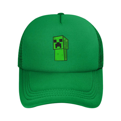 Hoekige avonturier ontdekt een Creepers-monster achter zich Truckerpet Zonnehoeden Verstelbare snapback-petten Mesh-baseballpet