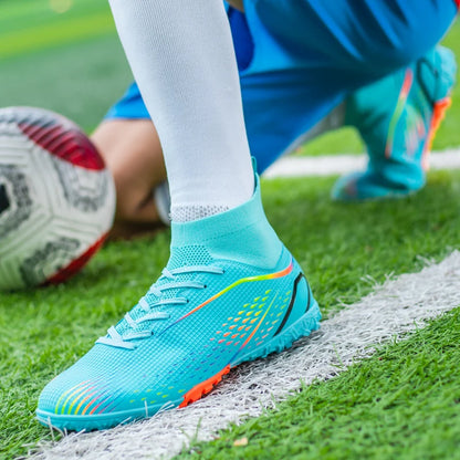 Men’s Outdoor Football Boots Professional Training Soccer Shoes Soccer Cleats Turf Futsal Match Grass Unisex Non-Slip Breathable