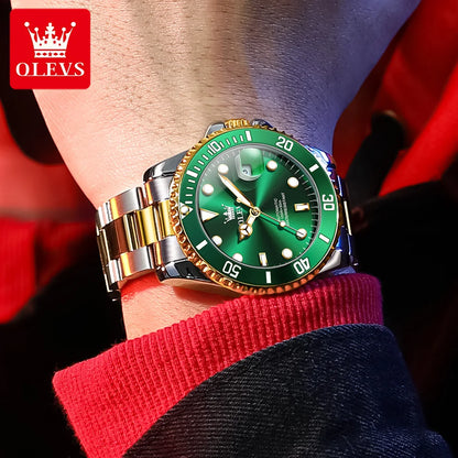 Montre mécanique automatique de luxe pour homme OLEVS 6650 – Étanche, luminescente, bracelet en acier – Montre-bracelet pour homme, style professionnel, grande marque
